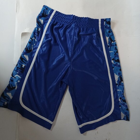 Vintage NBA Athletic Works Basketball Shorts Blue L Dazzle Shiny Men's Large 90s - Picture 7 of 15